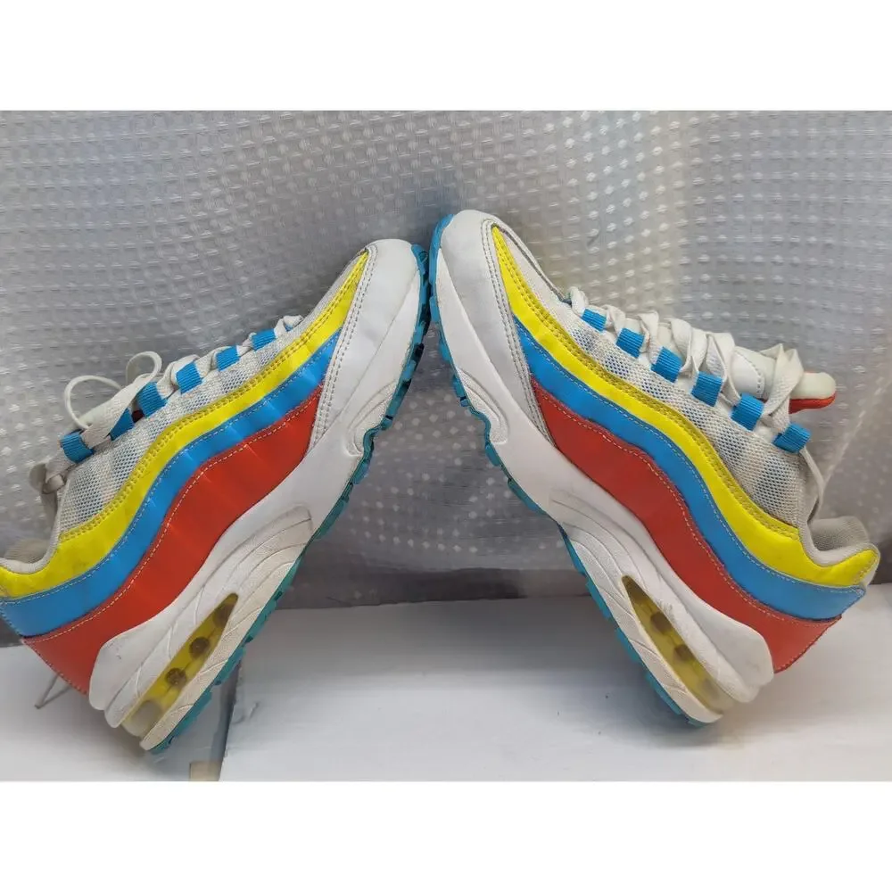 Nike Air Max 95 GS 6.5 Blue Fury Opti Yellow , Red CK0055-400 School Cool